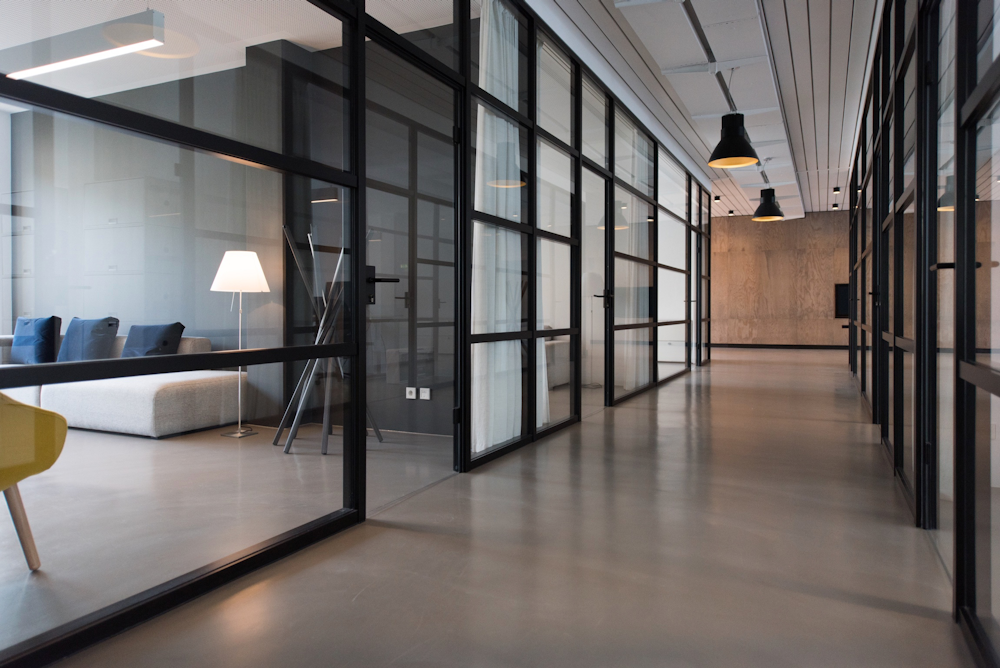Minimal workspace with natural light