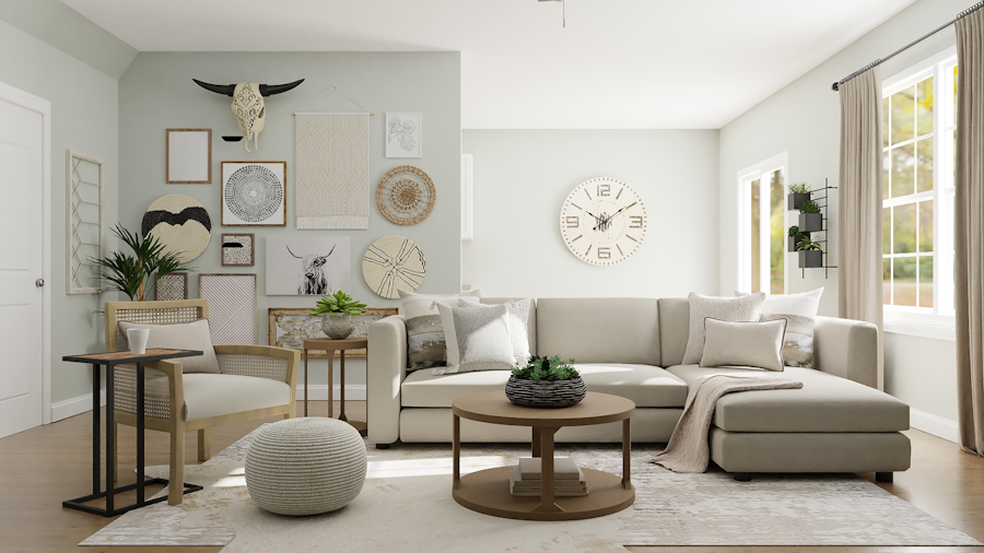 Decorative lighting in a furnished room